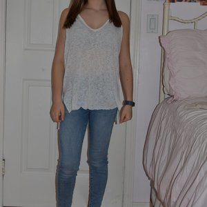[Pookie and Sebastian] White V-Neck Tank